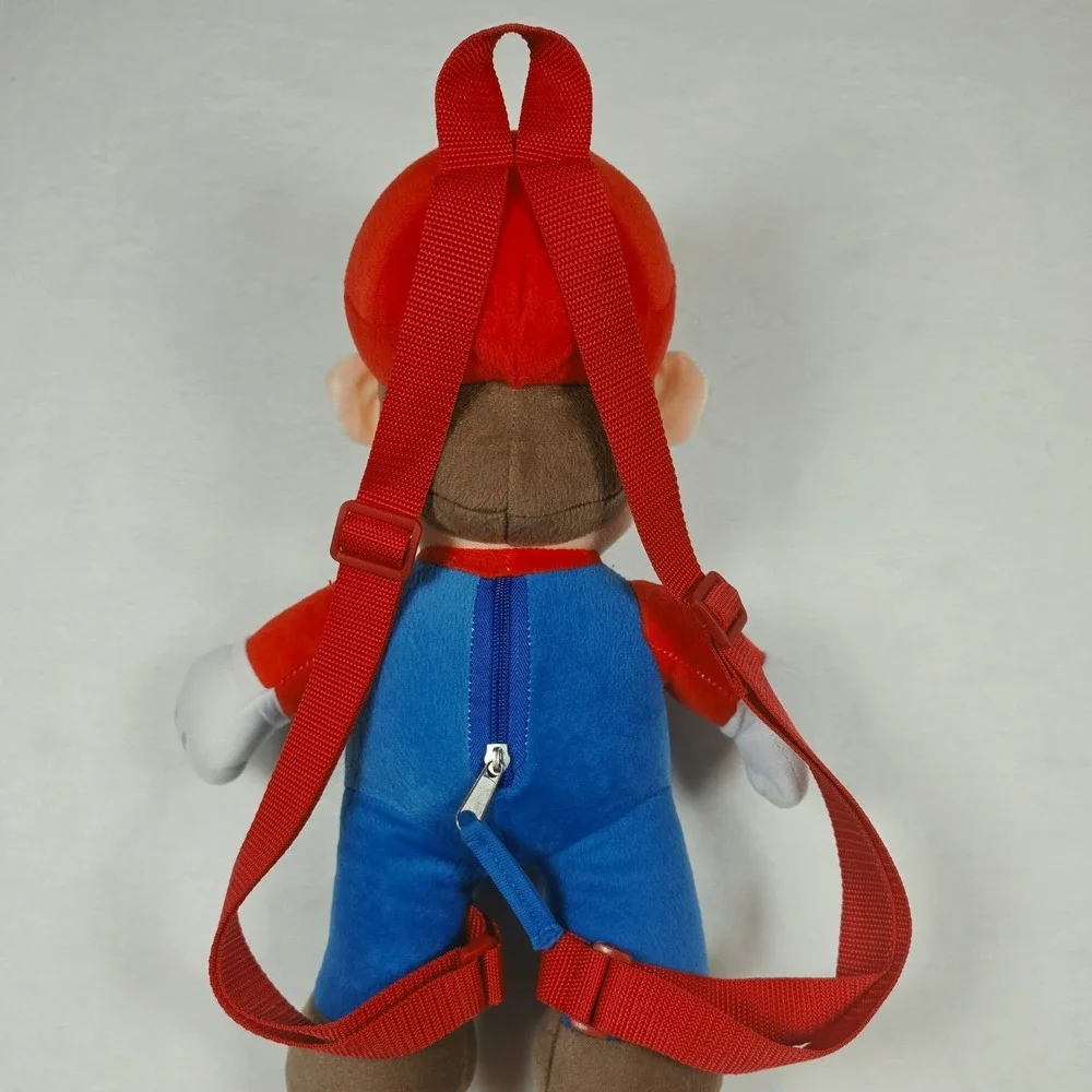 Super‎ Mario Nintendo Plush Backpack Soft Toy Adjustable Straps Red Blue 16 inch